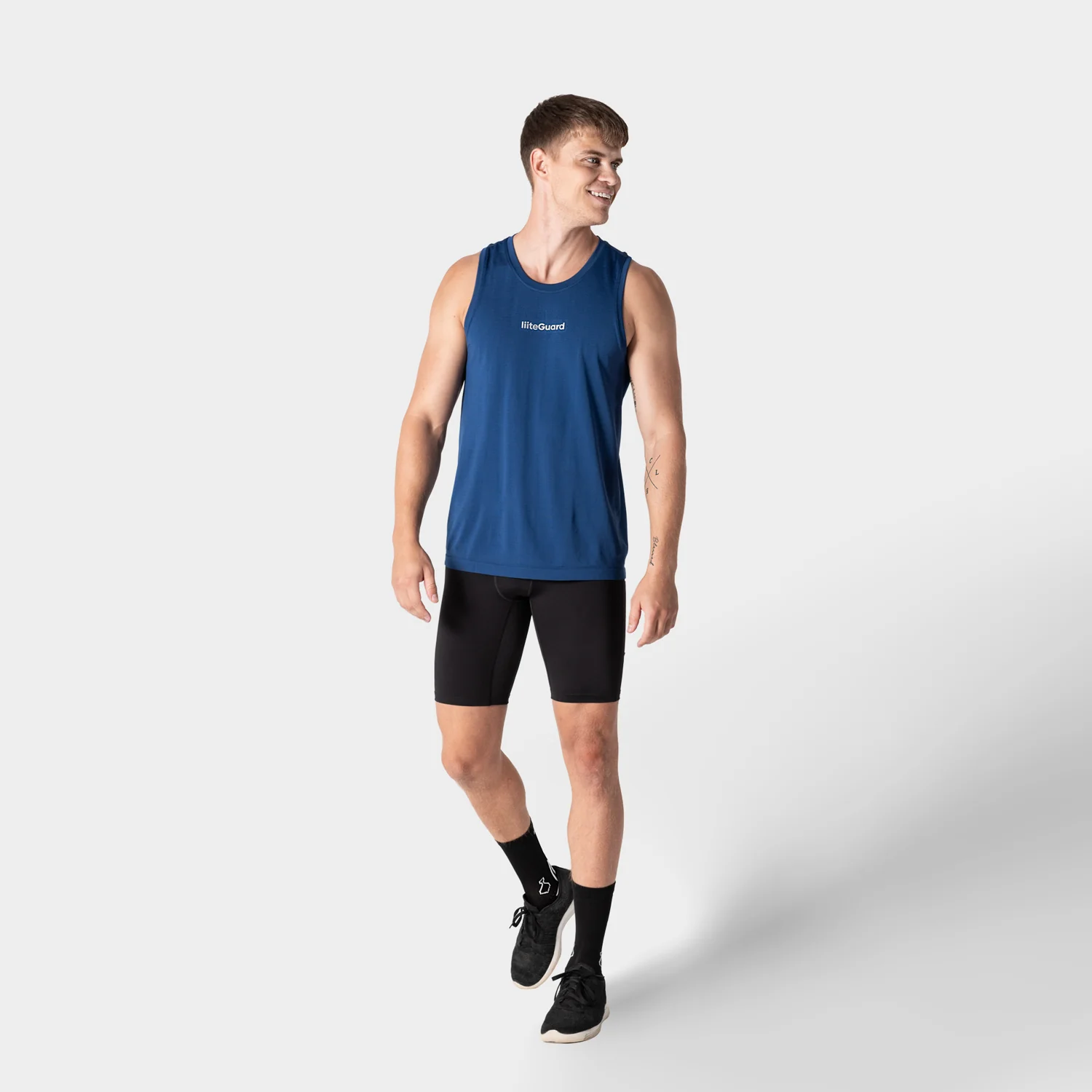 RE-LIITE SINGLET (MEN) - BLUE MELANGE - Image 4