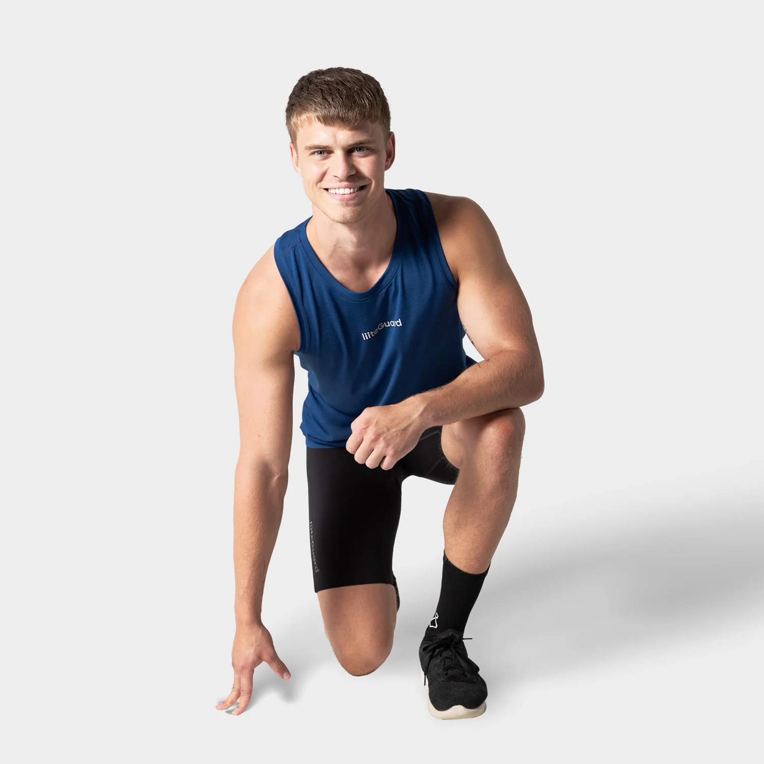 RE-LIITE SINGLET (MEN) - BLUE MELANGE - Image 6